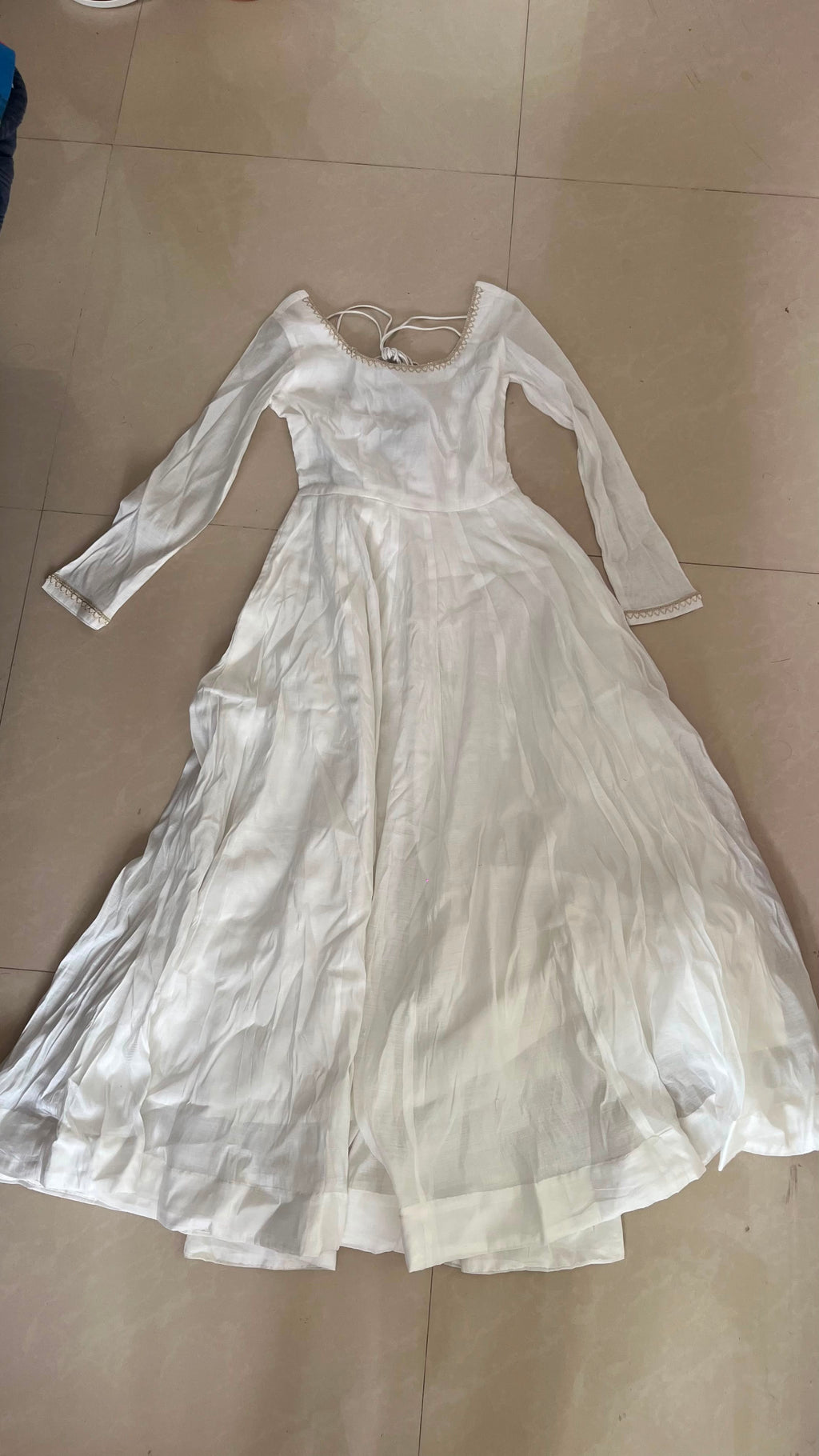 Indian Virasat White Anarkali Kurta Set with Dupatta and Pants