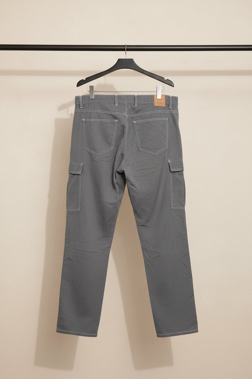 Bene kleed Men's Grey Relaxed Fit Cargo Pants, Size 36