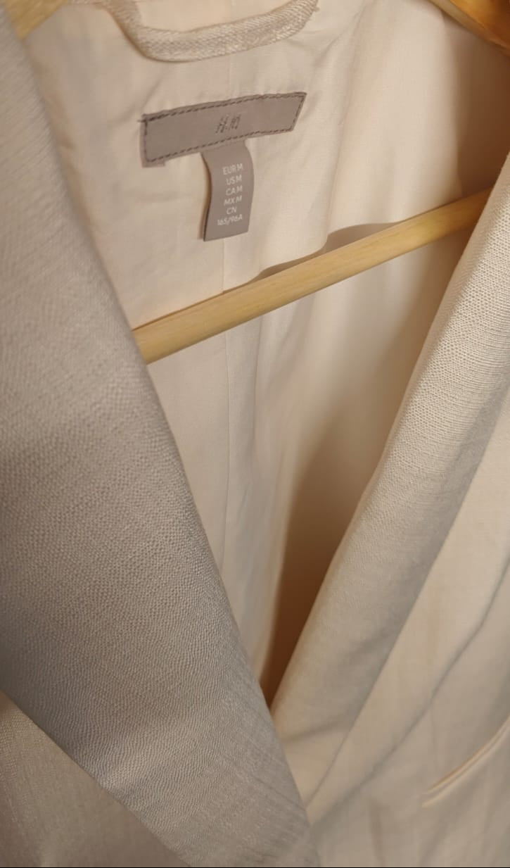 H&M Women's Cream Single-Button Blazer