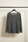 Zara Women's Grey Patterned Long Sleeve Knit Top
