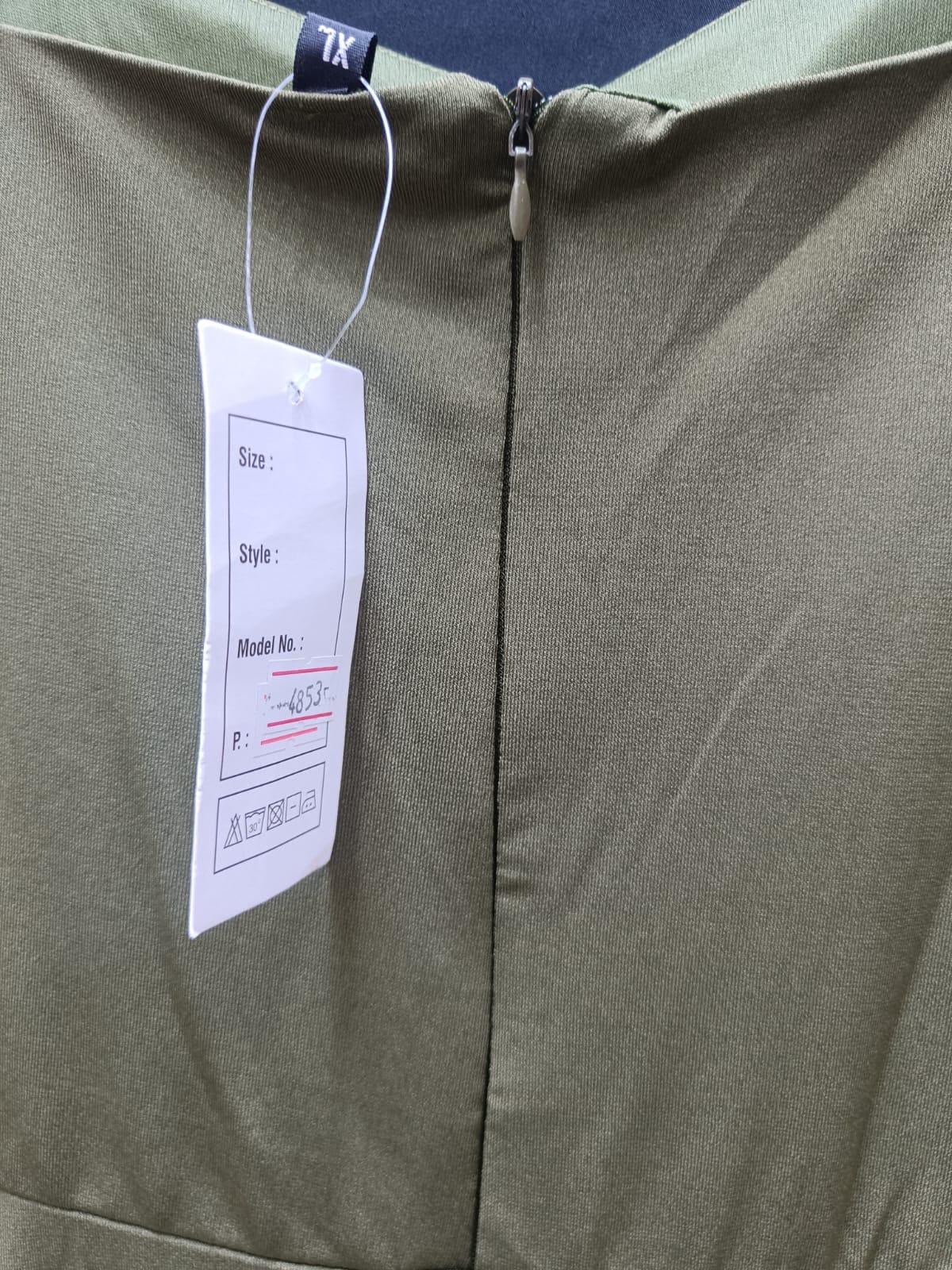 Women's Olive Green Ruched Sweetheart Neck Maxi Dress