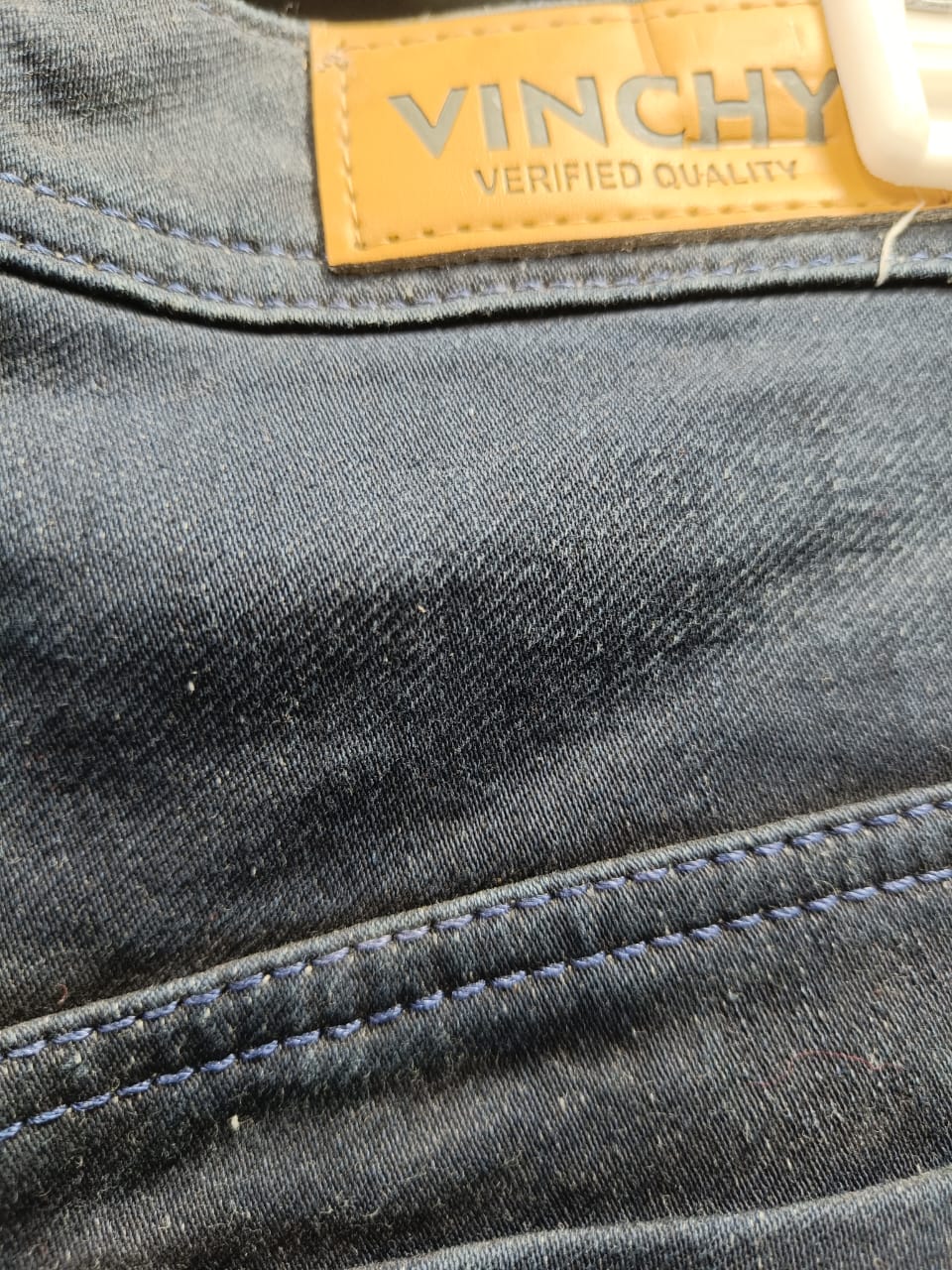 VINCHY Men's Washed Grey Slim Fit Denim Jeans