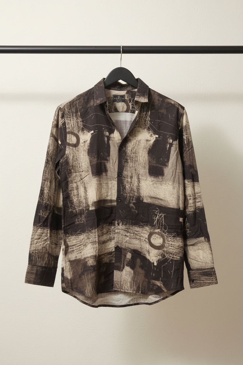 Men's Abstract Print Full Sleeve Casual Shirt