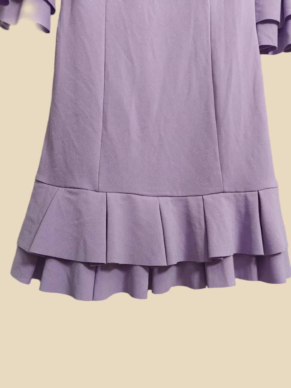 KAZO Women's Lavender Ruffle Sleeve and Hem Mini Dress