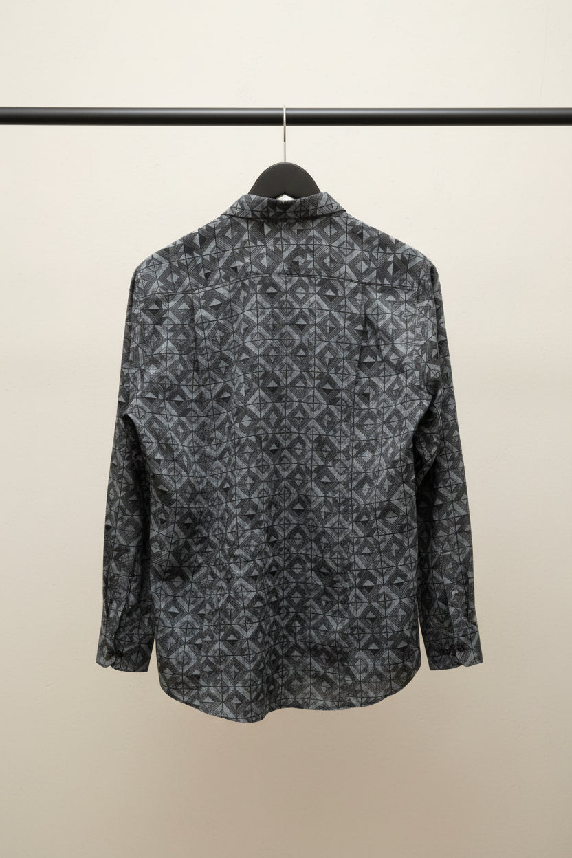 NORTH STUDIO Men's Geometric Print Long Sleeve Shirt
