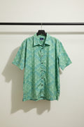Bulan Bintang Men's Green Patterned Relaxed Fit Short Sleeve Shirt