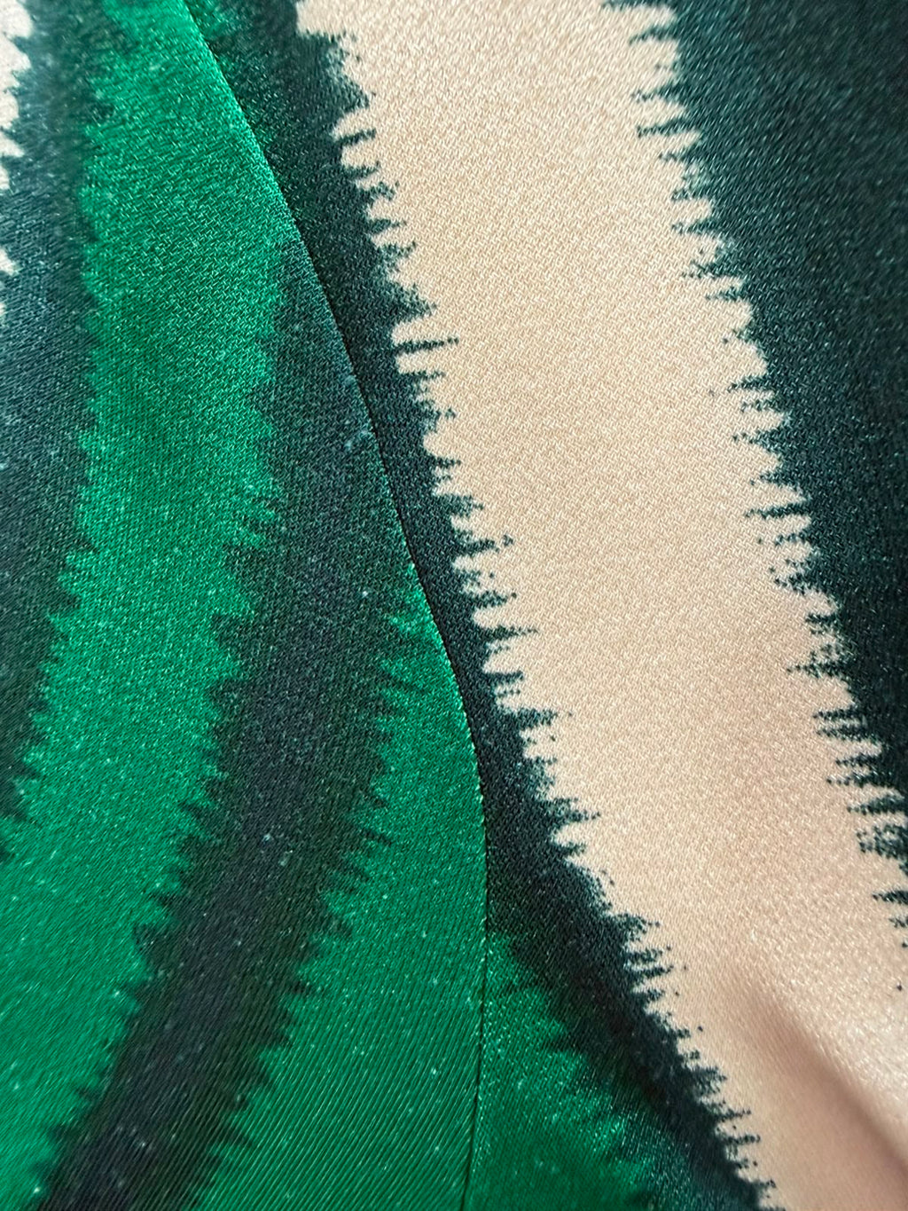 Wardrobe Green & Beige Striped Knot Front Midi Dress