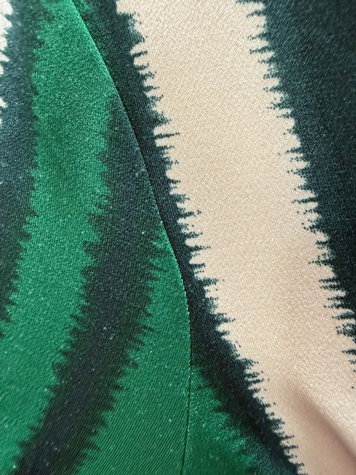 Wardrobe Green & Beige Striped Knot Front Midi Dress