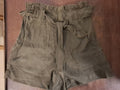 H&M Olive Green Paperbag Waist Tie-Belt Shorts