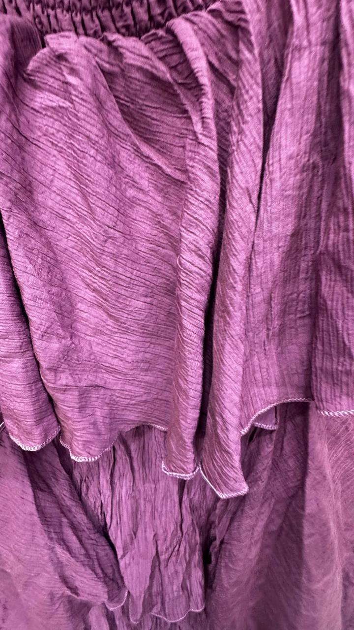 Women's Purple Tiered Halterneck Maxi Dress