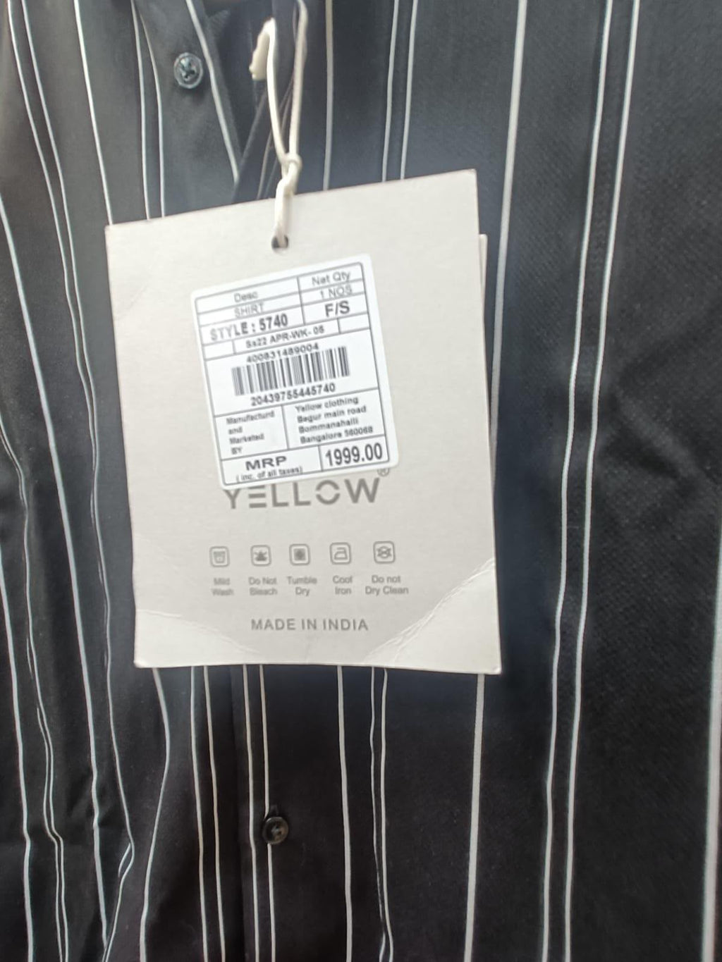 Black and White Striped Full Sleeve Shirt