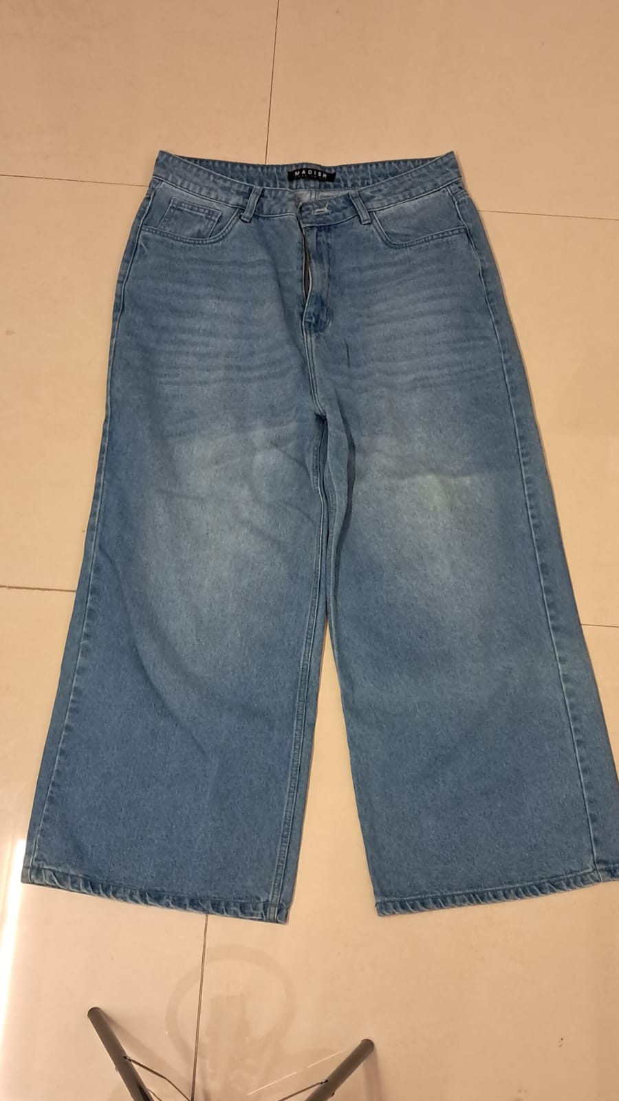 MADISH Women's Blue Wide Leg Denim Jeans