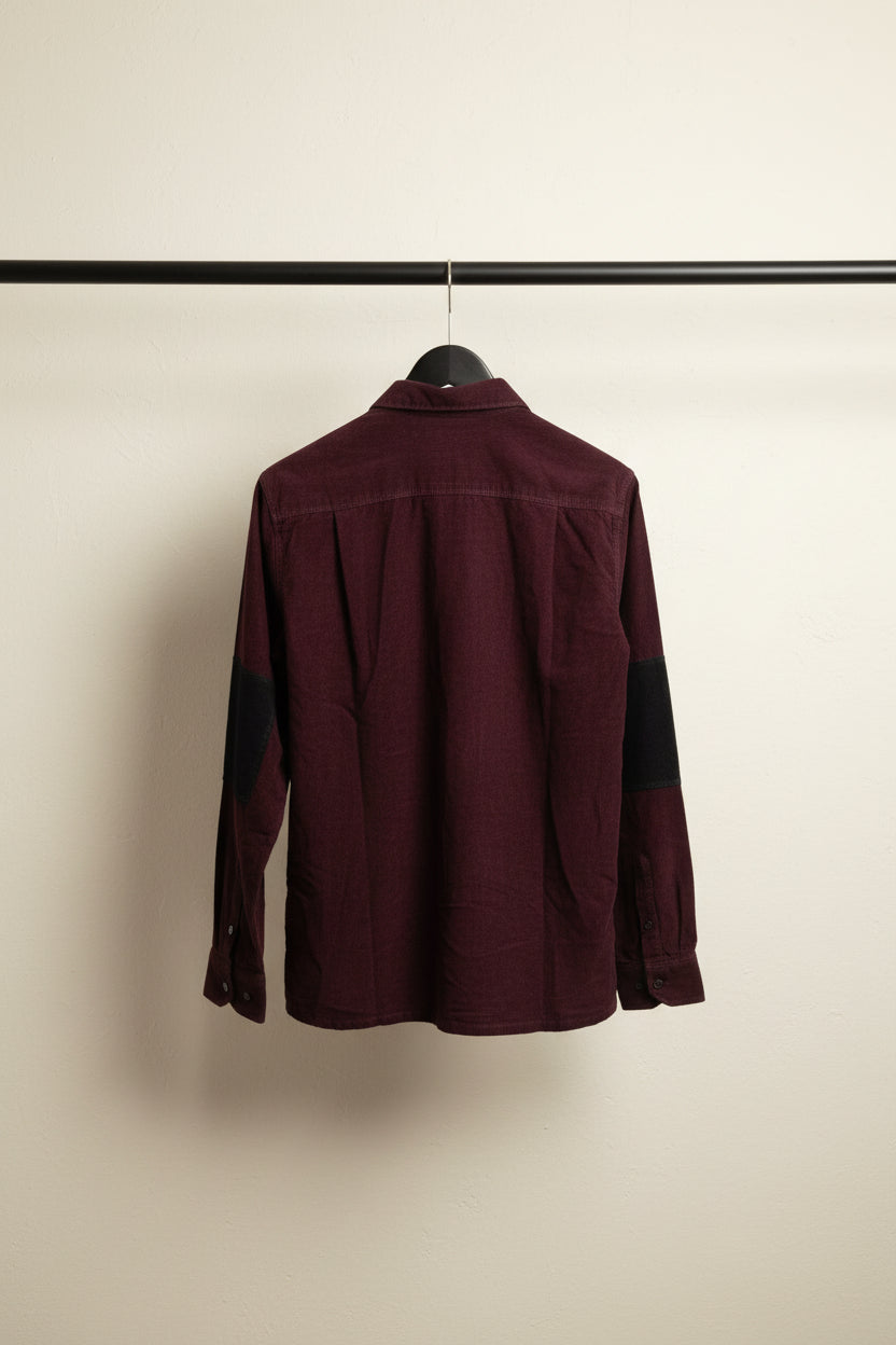 Men's Maroon Corduroy Full Sleeve Shirt