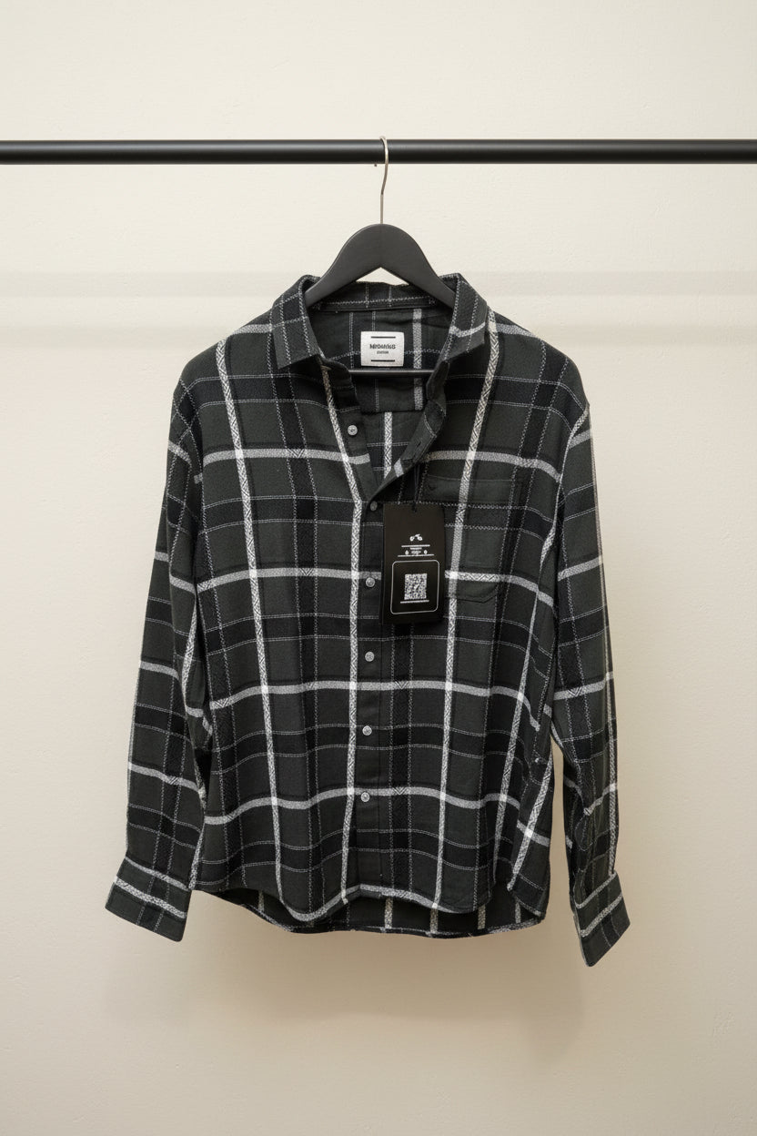 Mechanic London Men's Green Plaid Full Sleeve Casual Shirt