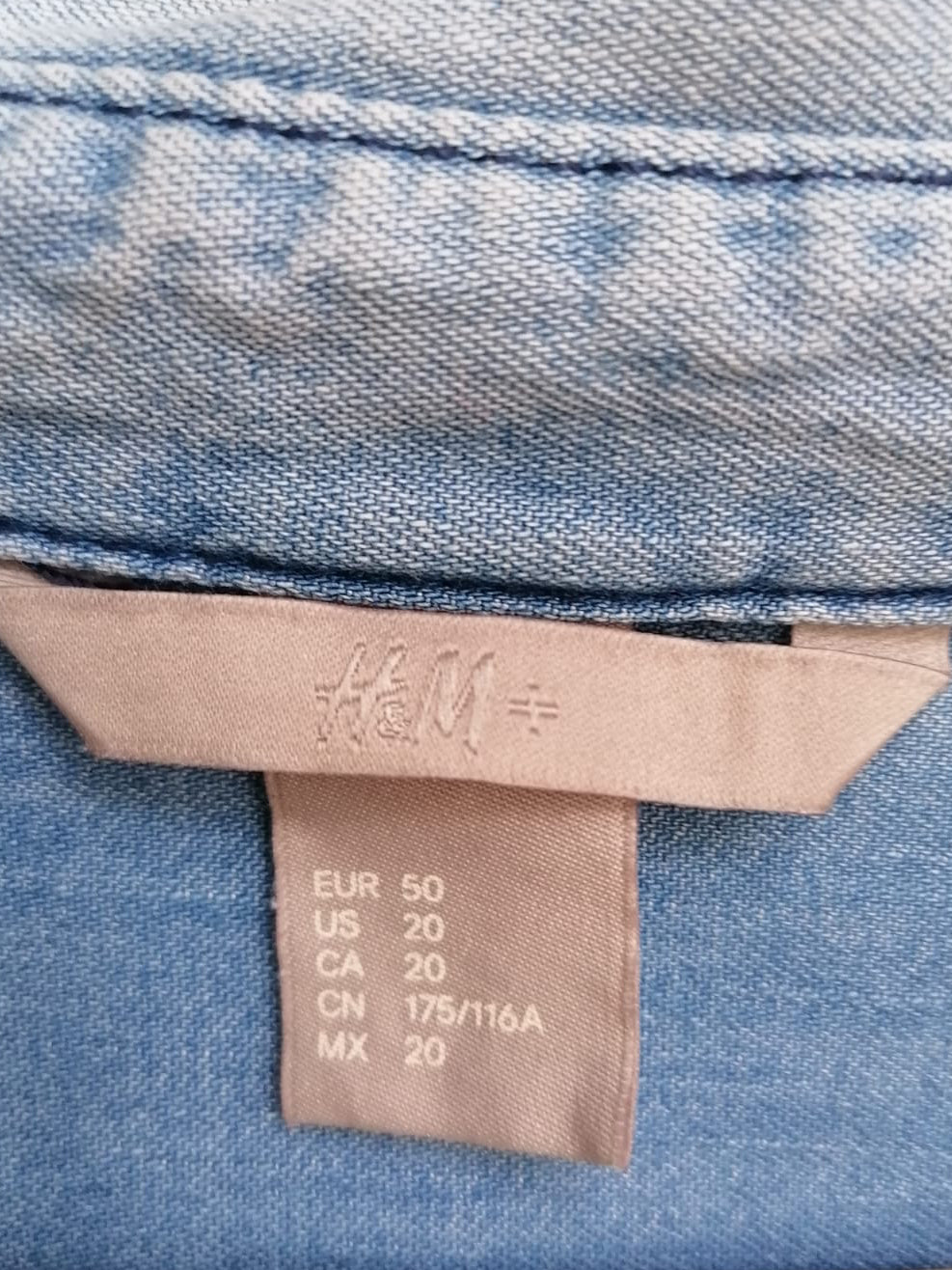 H&M Women's Light Blue Denim Long Sleeve Shirt