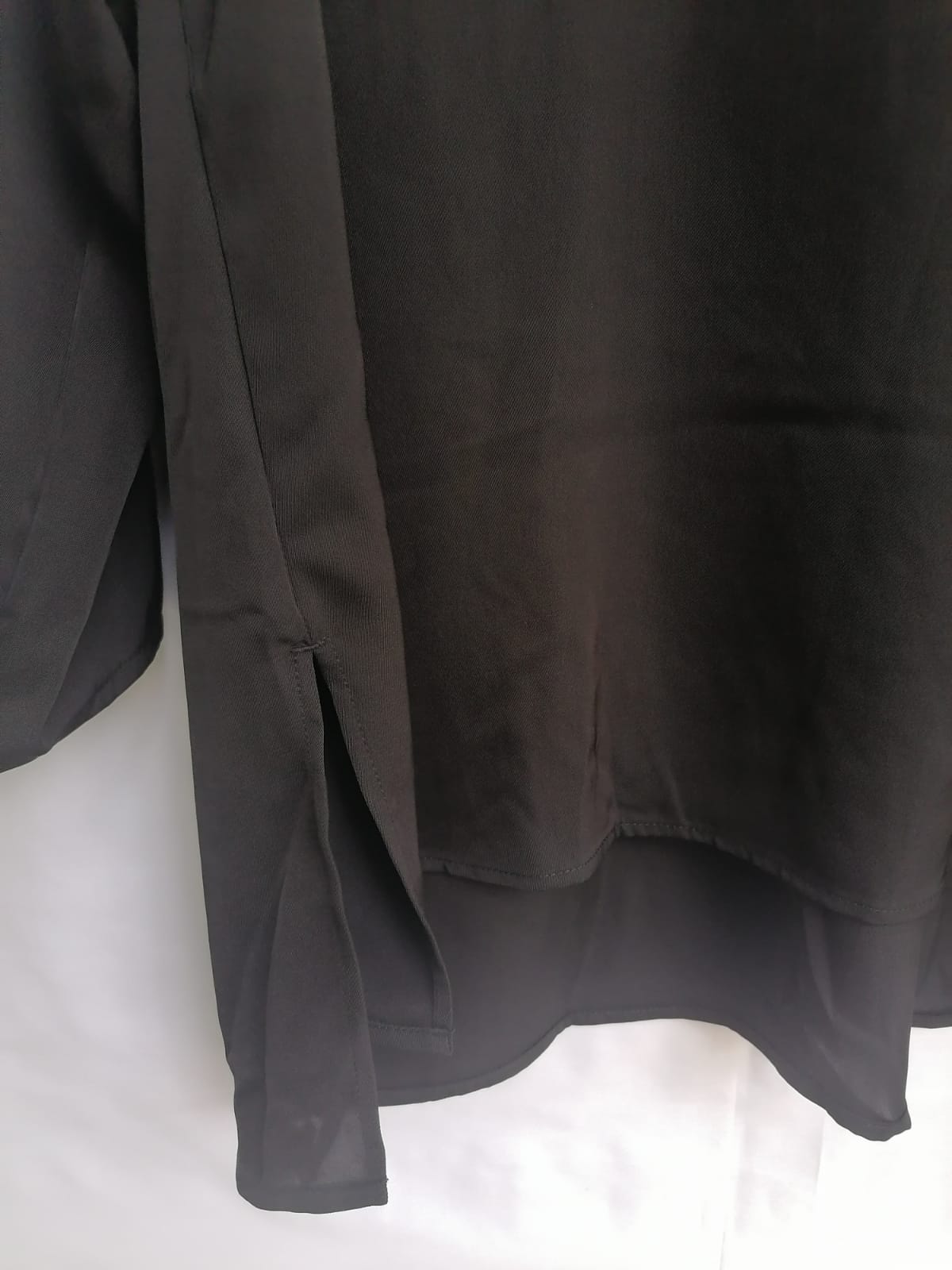 H&M Black Ruffled V-Neck Blouse