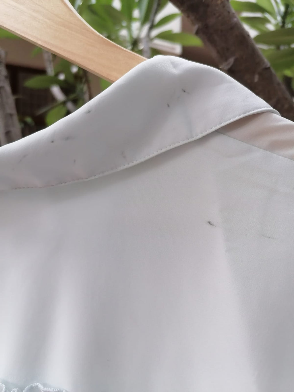 Vero Moda Women's White Long Sleeve Collared Shirt with Ruffle Detail - Size XL