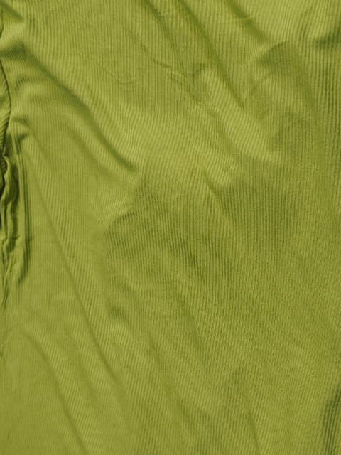 Green Ribbed Long Sleeve V-Neck Top
