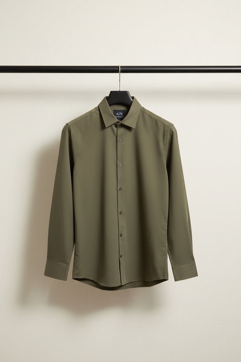 Men's Armani Exchange Olive Green Full Sleeve Casual Shirt
