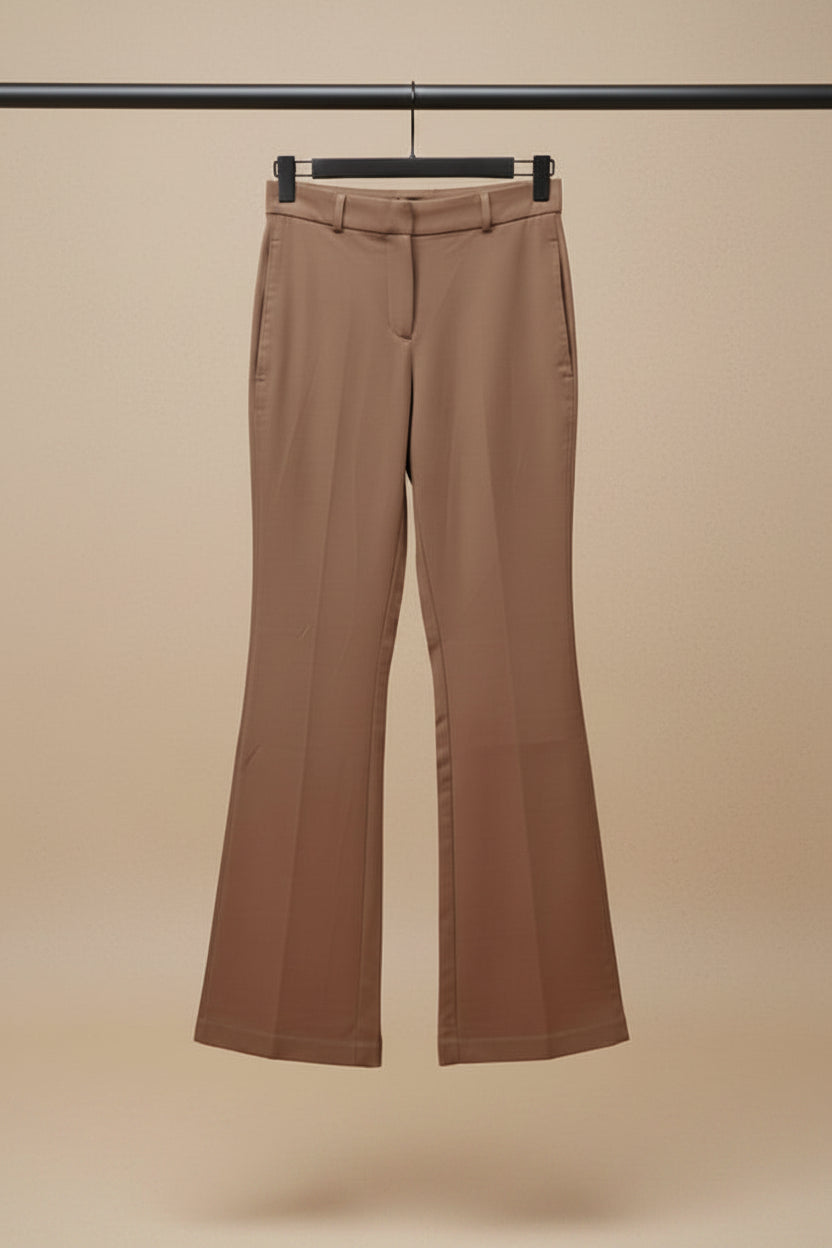 M&S COLLECTION Women's Tan Wide Leg Tailored Trousers UK 6