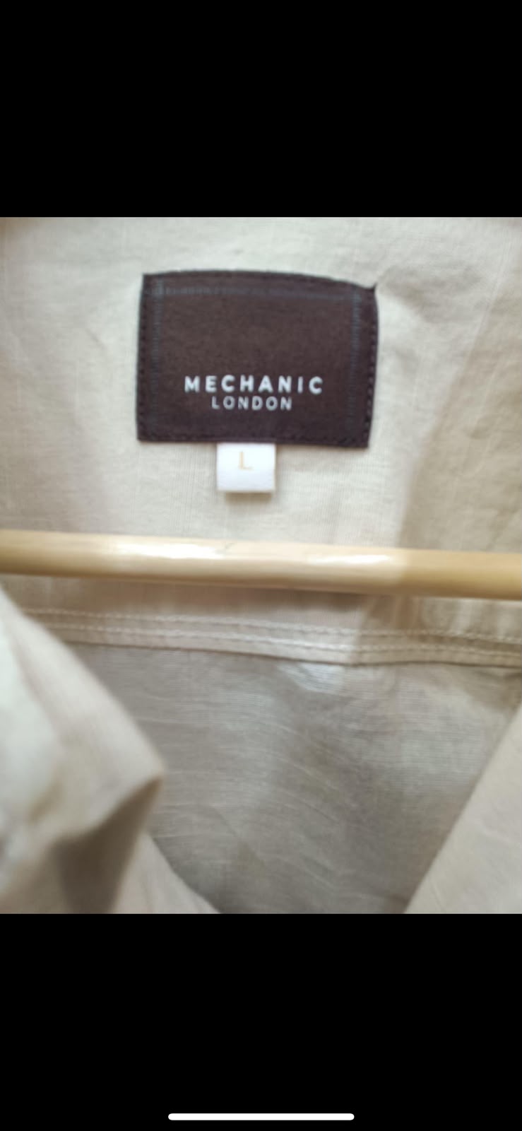 Mechanic London Men's Beige Long Sleeve Casual Shirt