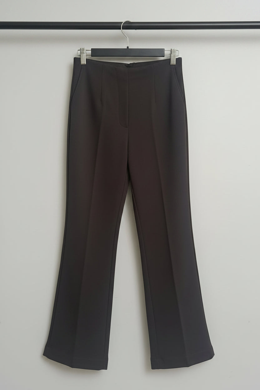 H&M Women's Black High Waist Straight Trousers