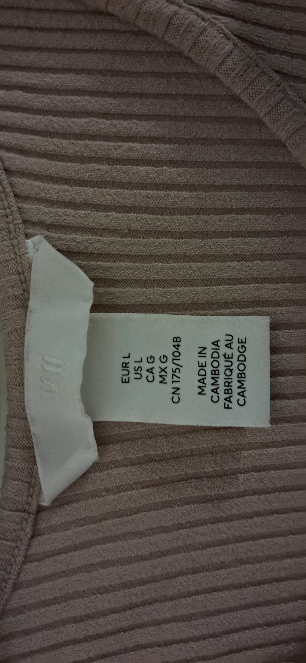 H&M Women's Beige Ribbed Sleeveless Bodycon Long Dress