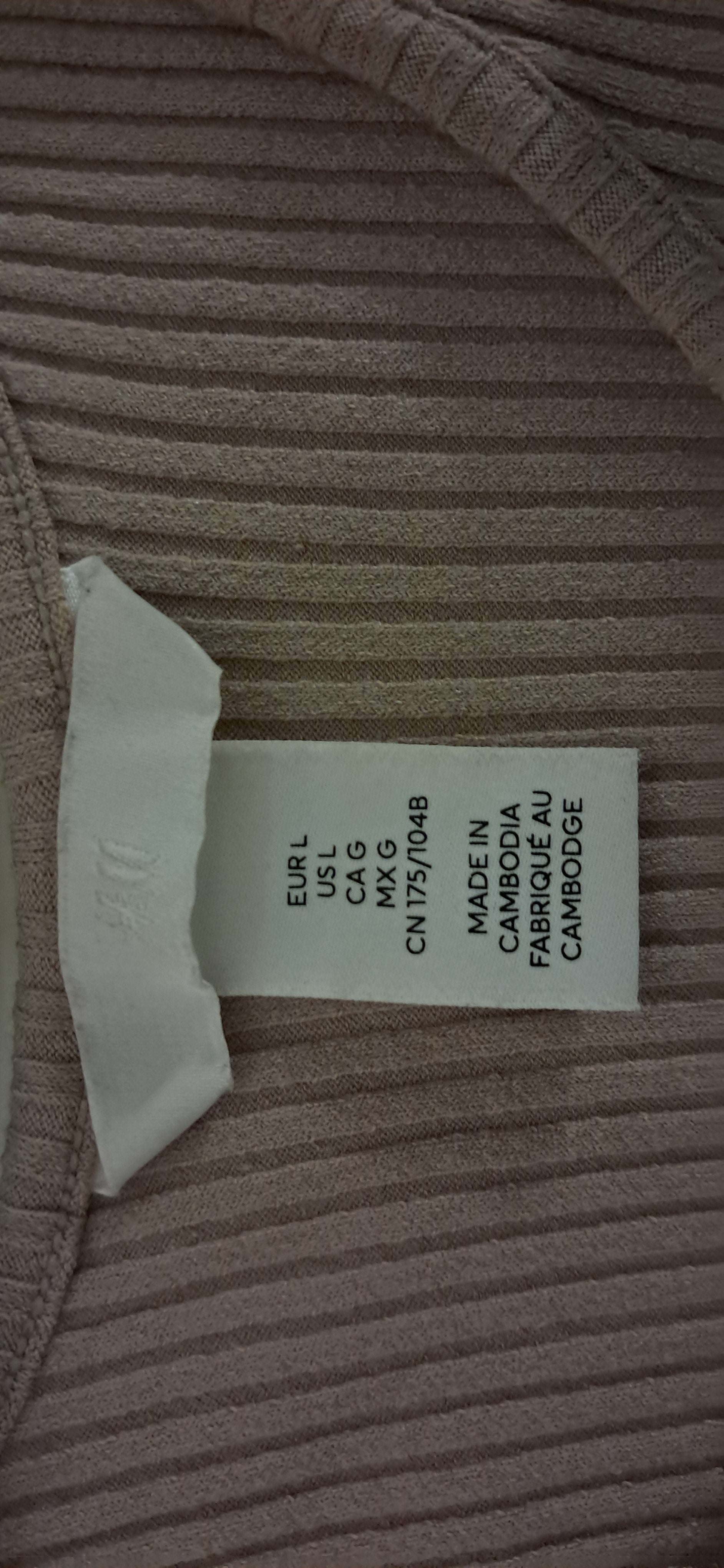 H&M Women's Beige Ribbed Sleeveless Bodycon Long Dress