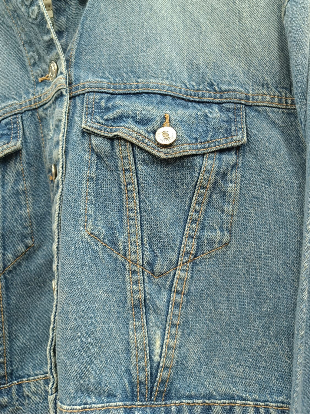 Stradivarius Women's Blue Distressed Boxy Fit Denim Jacket