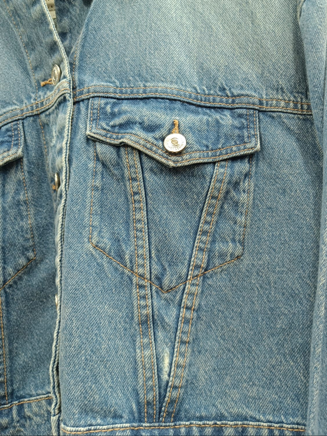 Stradivarius Women's Blue Distressed Boxy Fit Denim Jacket