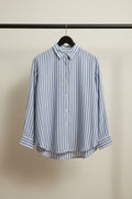 Lucky Brand Women's Blue and White Striped Long Sleeve Shirt