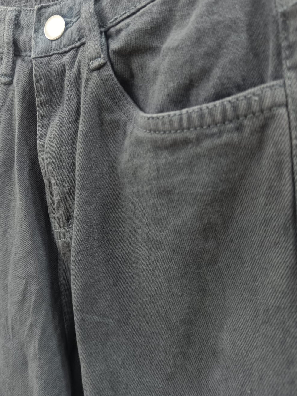 Grey High-Waist Wide Leg Trousers