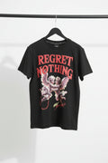 BLACK INK Men's Black Regret Nothing Cherub Graphic T-Shirt