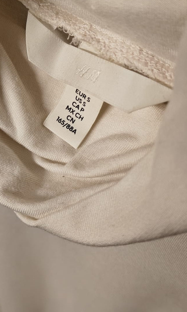 H&M Women's Beige Long Sleeve Turtleneck Top