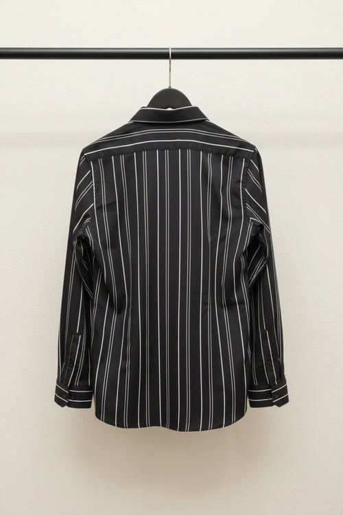 Black and White Striped Full Sleeve Shirt