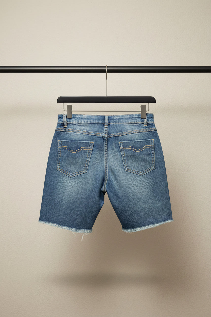 ASTRO JEANS Distressed Denim Shorts