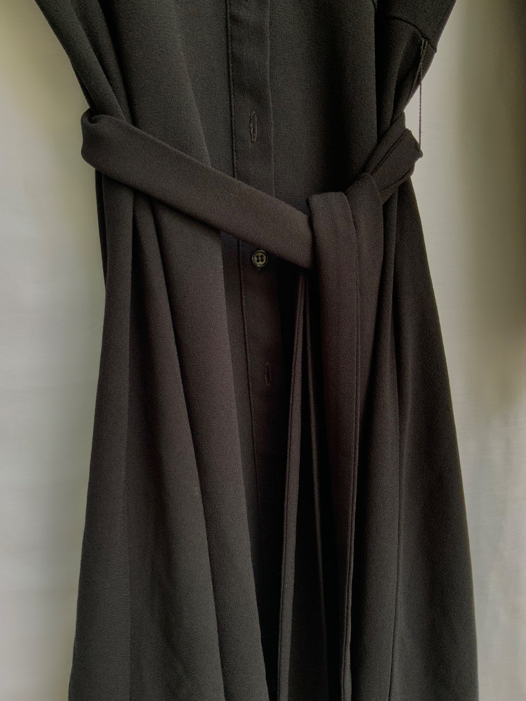 Zara Woman Black Collared Button-Front Belted Mini Dress