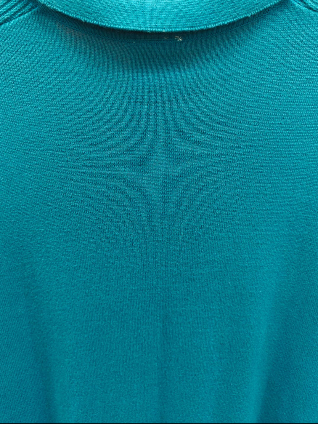 ZARA Men's Teal Ribbed Knit Polo Shirt