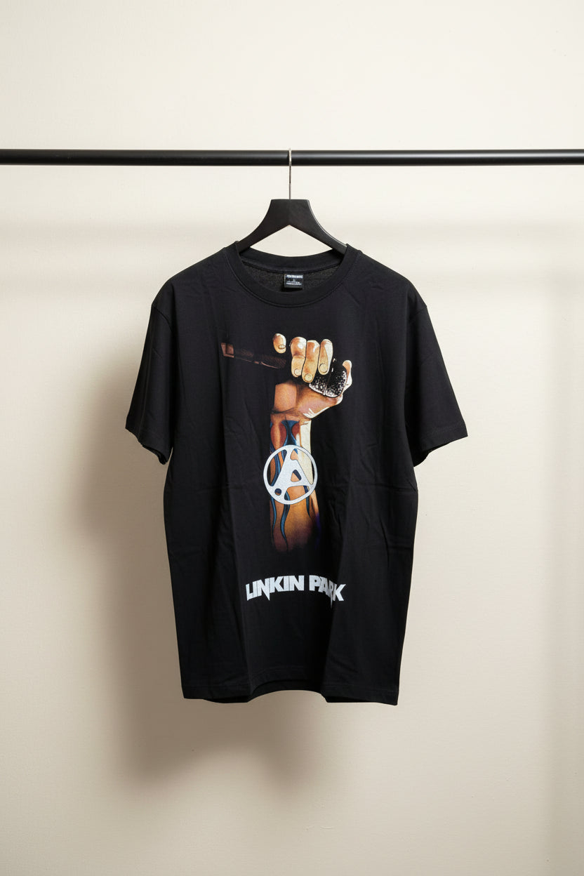 Linkin Park Graphic Print Black Cotton T-Shirt