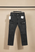 Men's Ability Black Washed Cargo Pants with Pockets