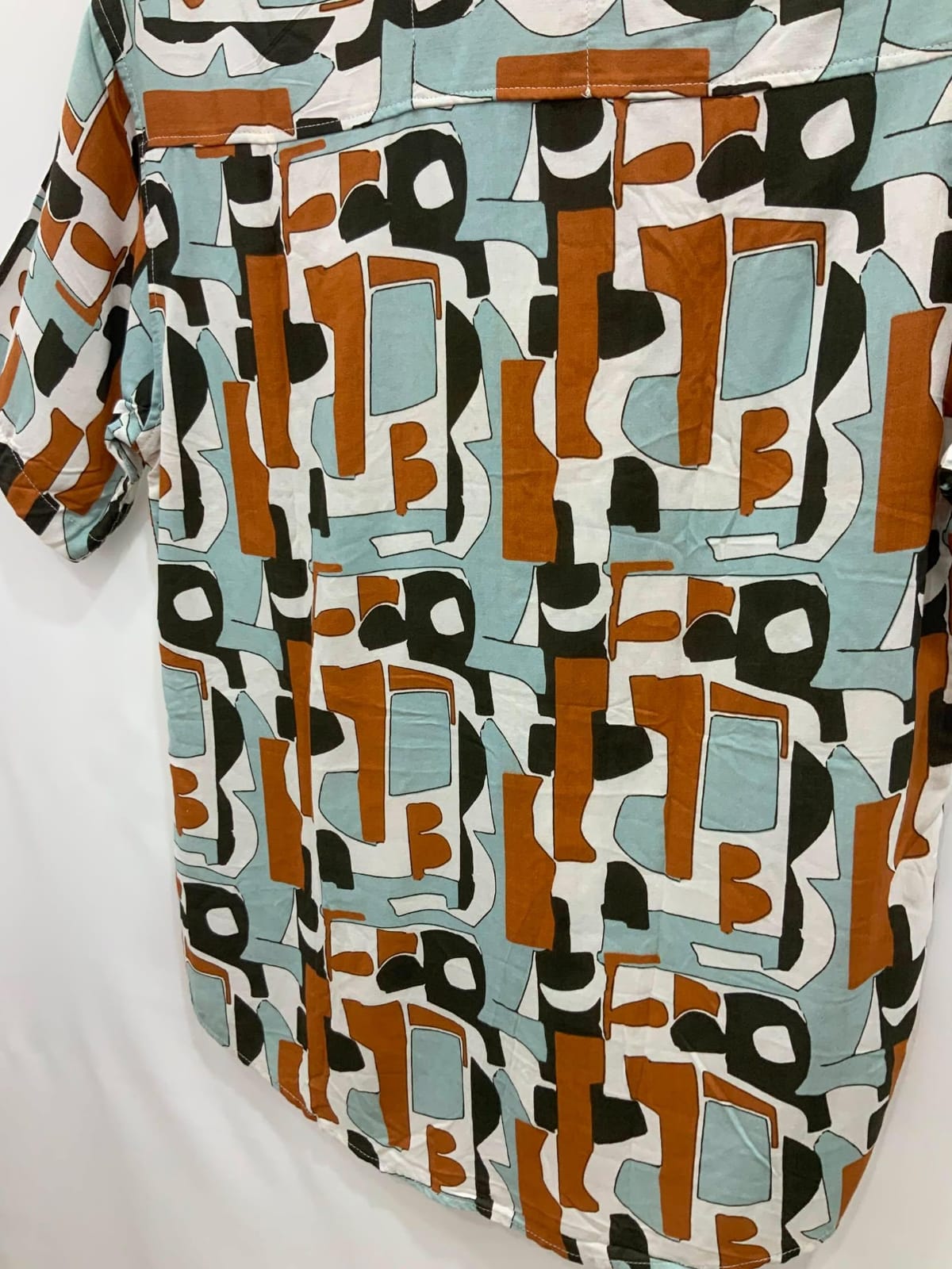Grassland Men's Abstract Print Short Sleeve Casual Shirt