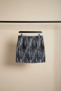 Women's Black and White Abstract Print Mini Skirt