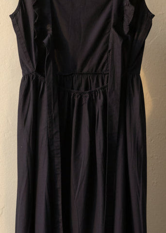 Navy Blue Ruffled Square Neck Maxi Dress