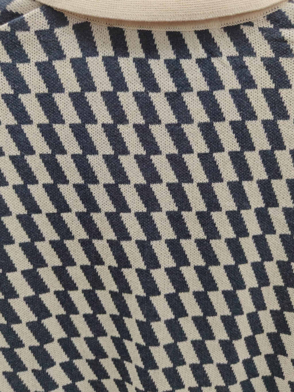 ZARA Men's Geometric Pattern Knitted Polo Shirt