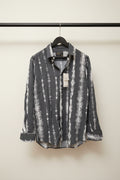 BEGINS Men's Grey Tie-Dye Long Sleeve Casual Shirt
