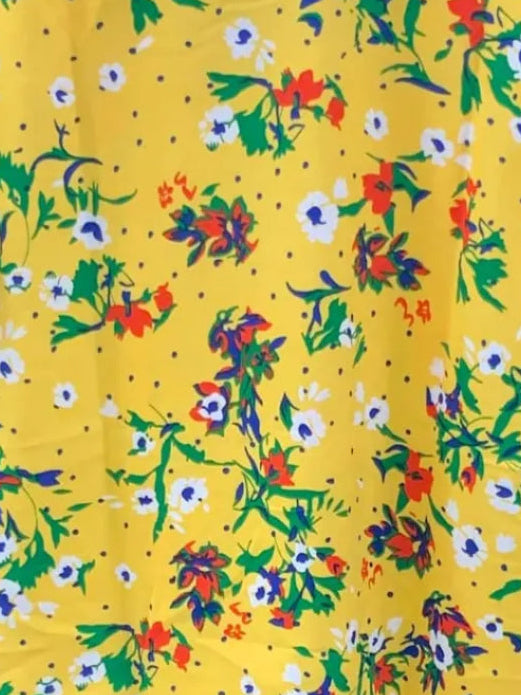 HOMESHRAP Yellow Floral Short Sleeve Casual Shirt