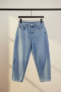 men's Blue Denim Cropped Wide Leg Jeans