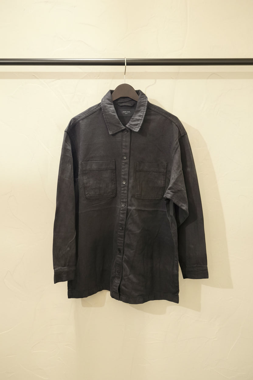 Noisy May Men's Charcoal Denim Overshirt with Pockets