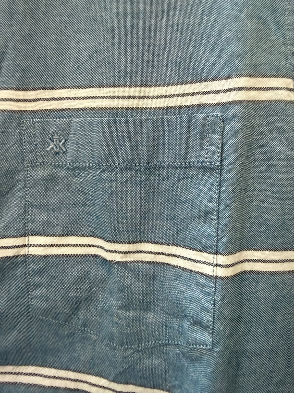 Men's  Blue & White Striped Long Sleeve Casual Shirt by Kokopelli