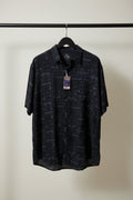 Men's Black Printed Casual Half Sleeve Shirt